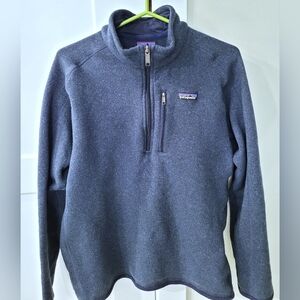 Large Patagonia Navy Better Sweater Quarter-Zip Fleece Pullover.